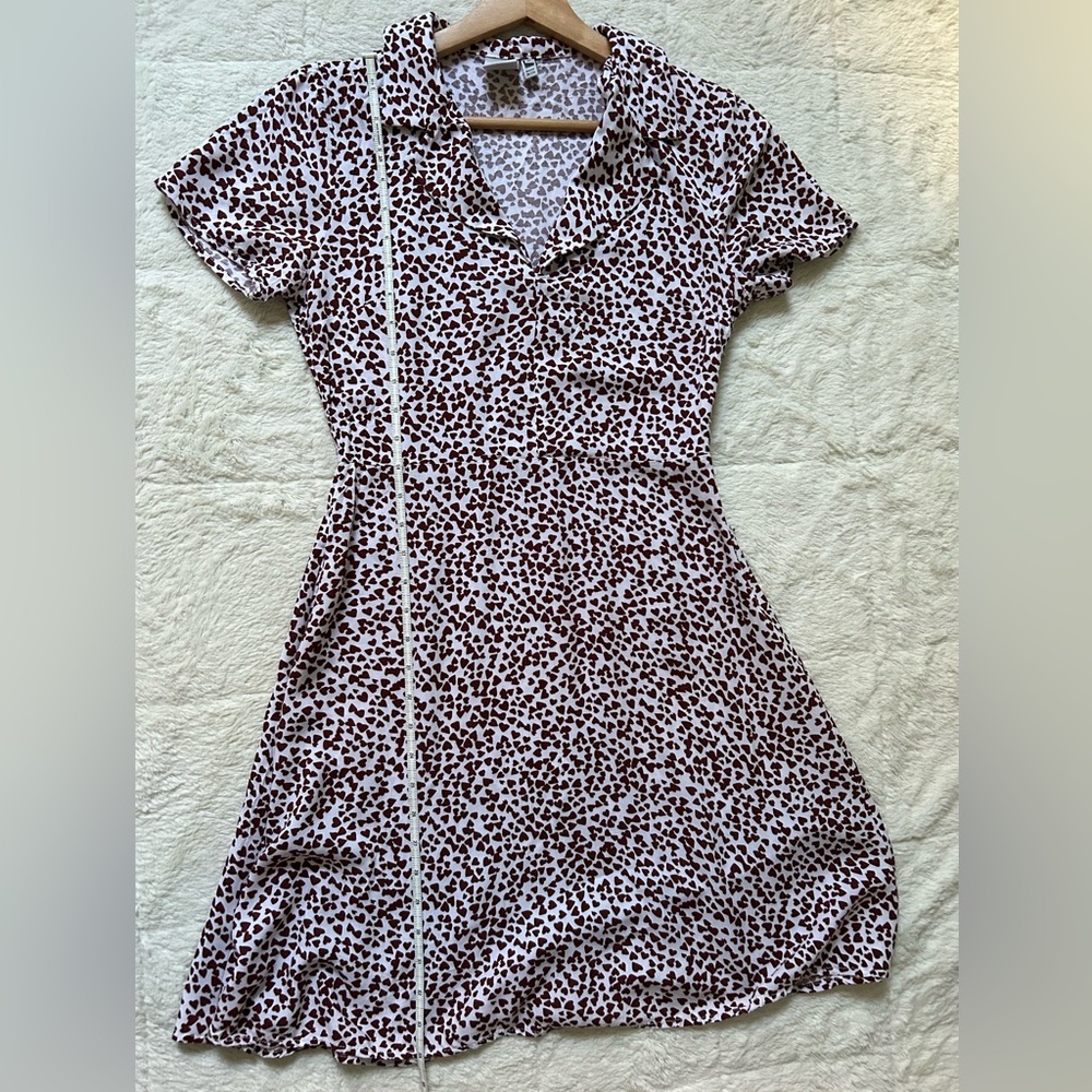 ASOS / Ichi White and Brown Heart Patterned Summer Dress - Picture 3 of 11